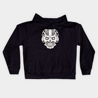 Skull headphones cyberpunk futuristic. Kids Hoodie